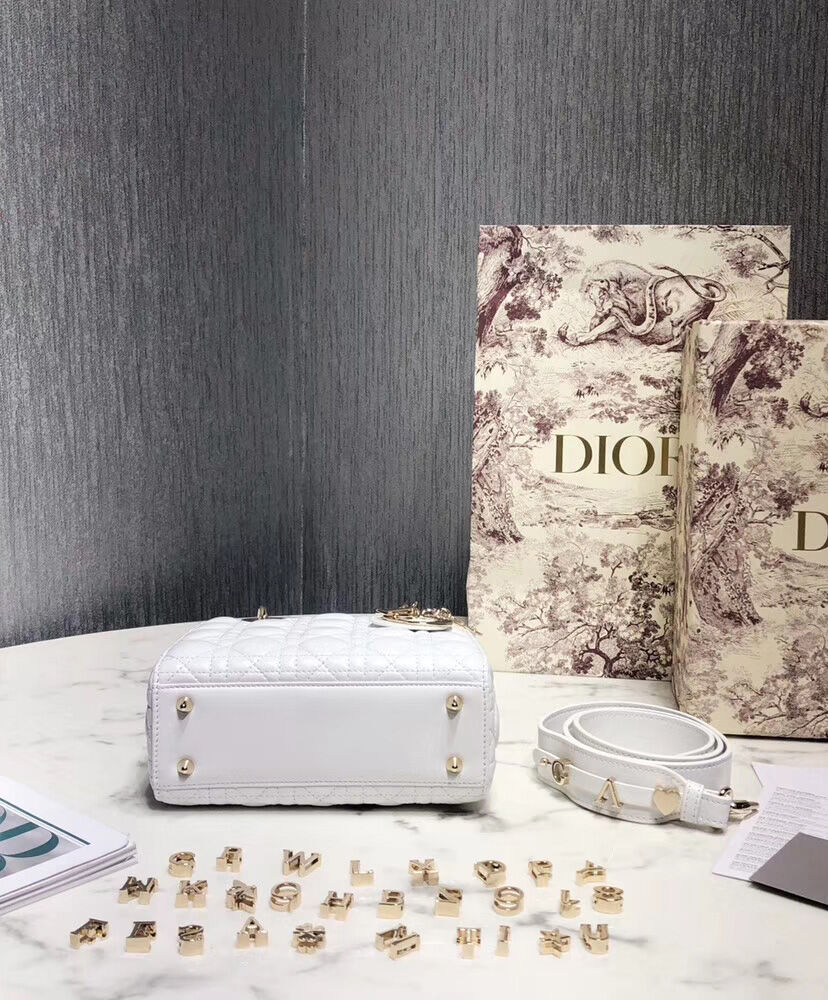 Christian Dior Lady Dior My Abcdior Bag White